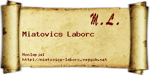 Miatovics Laborc névjegykártya